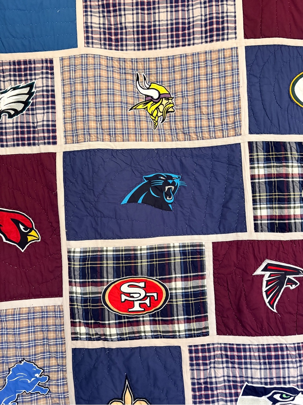 Pottery Barn PB Teen NFL Football Team Logos Full Queen Quilt Comforter - Picture 5 of 13